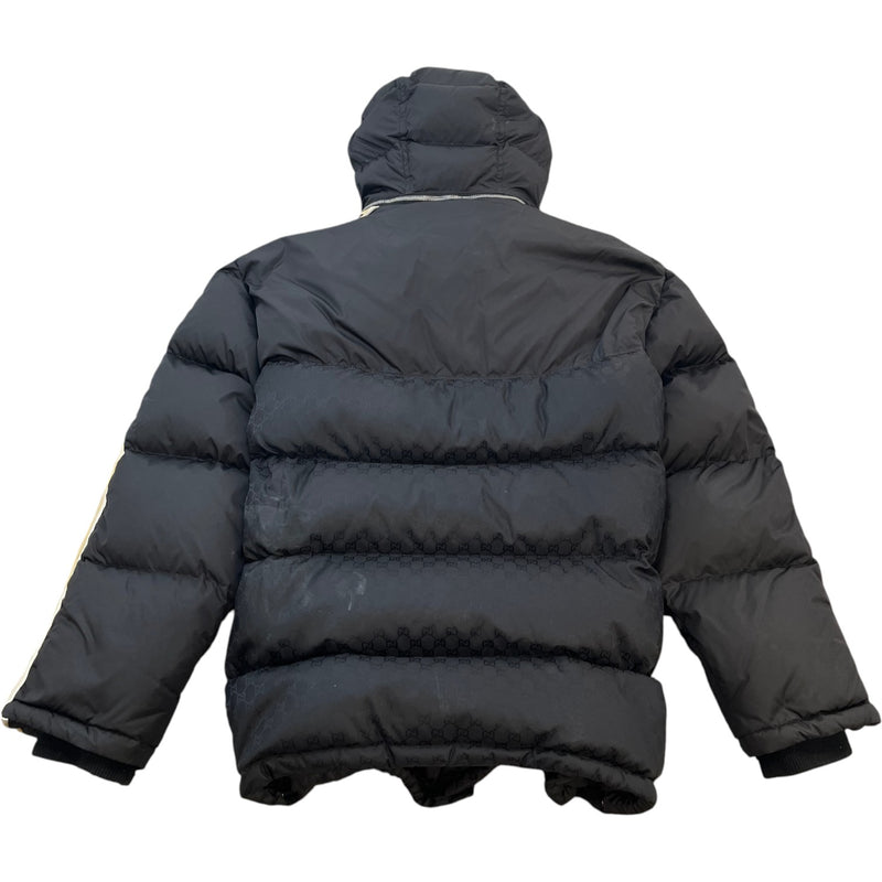 Men's Gg Jacquard Nylon Down Jacket Black Size IT 54 / XXL