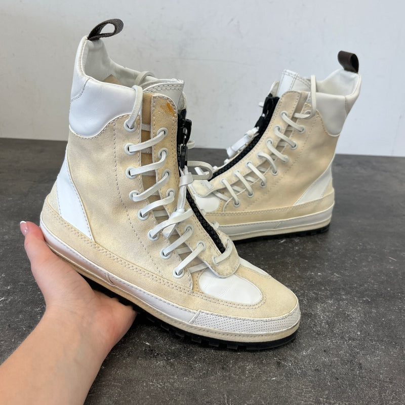 Women's Palm Canyon Desert Laureate Combat Boots Beige Size EU 36 / UK 3