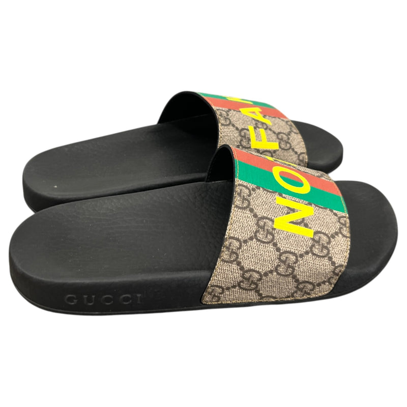 Women's Fake/Not GG Canvas Slides Black Size UK 3 / EU 36