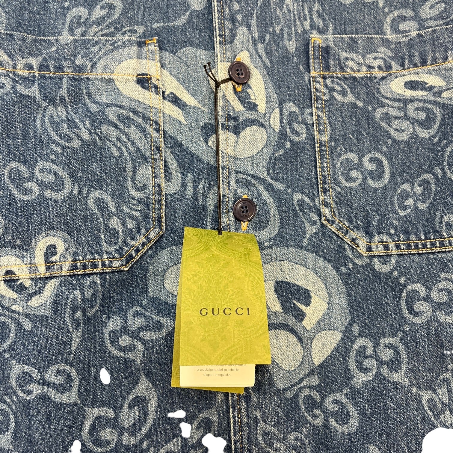 Men's Hattie Stewart Gg Monogram Heart Short Sleeve Shirt Blue Size IT 50 / UK L - Photo 6