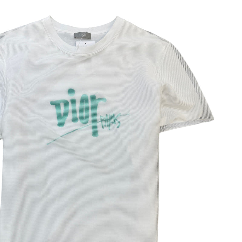 Men's Shawn Stussy double layer organza T-Shirt White Size M