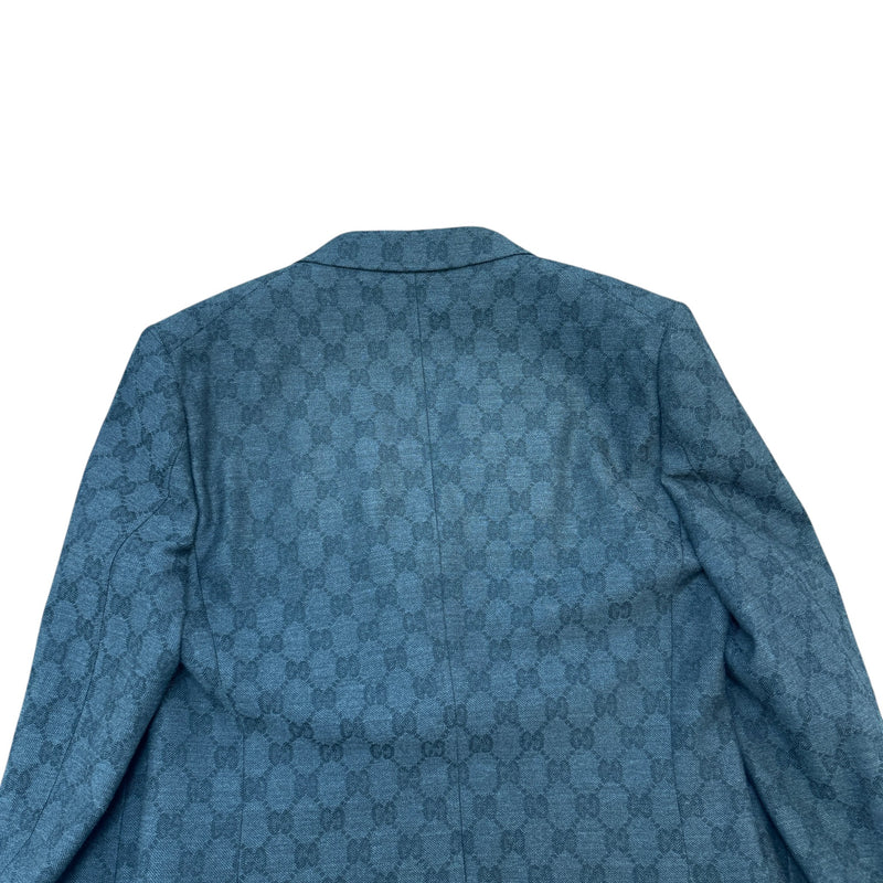 Men's GG Supreme Double-Breasted Jacket Charcoal Size M