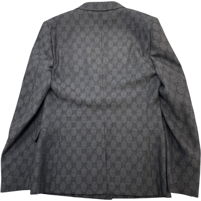 Men's GG Supreme Double-Breasted Jacket Charcoal Size M