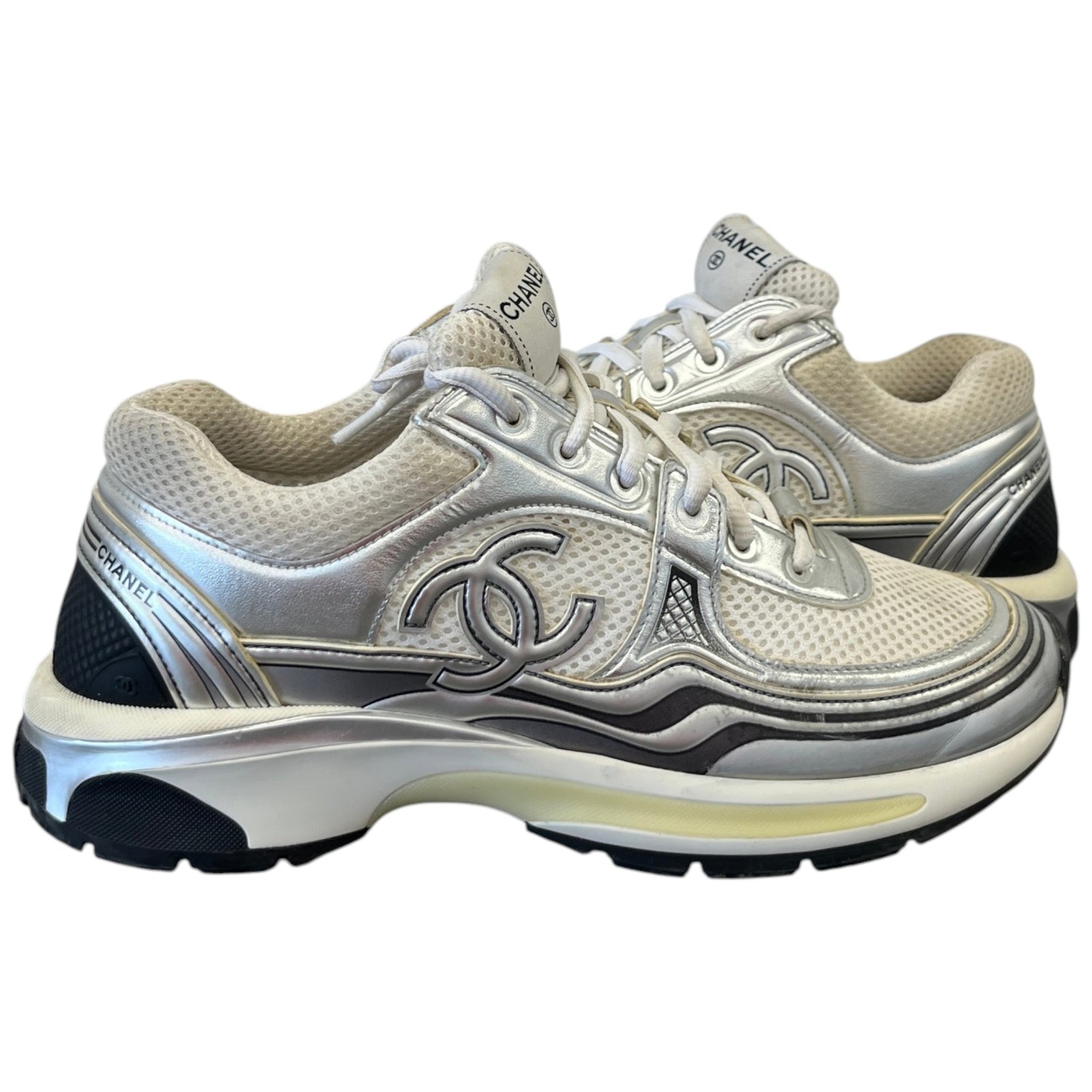Women's Cc Runners Low Trainers Silver Size EU 39.5 / UK 6.5 - Photo 3