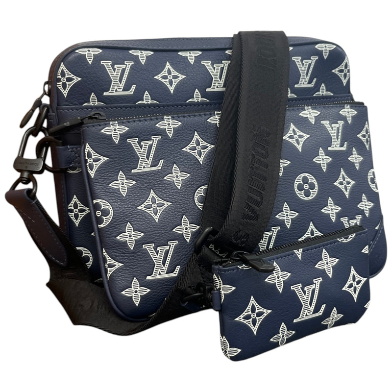 Men's Monogram Shadow Trio Messenger Bag Navy