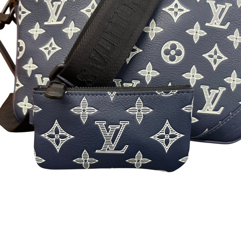 Men's Monogram Shadow Trio Messenger Bag Navy