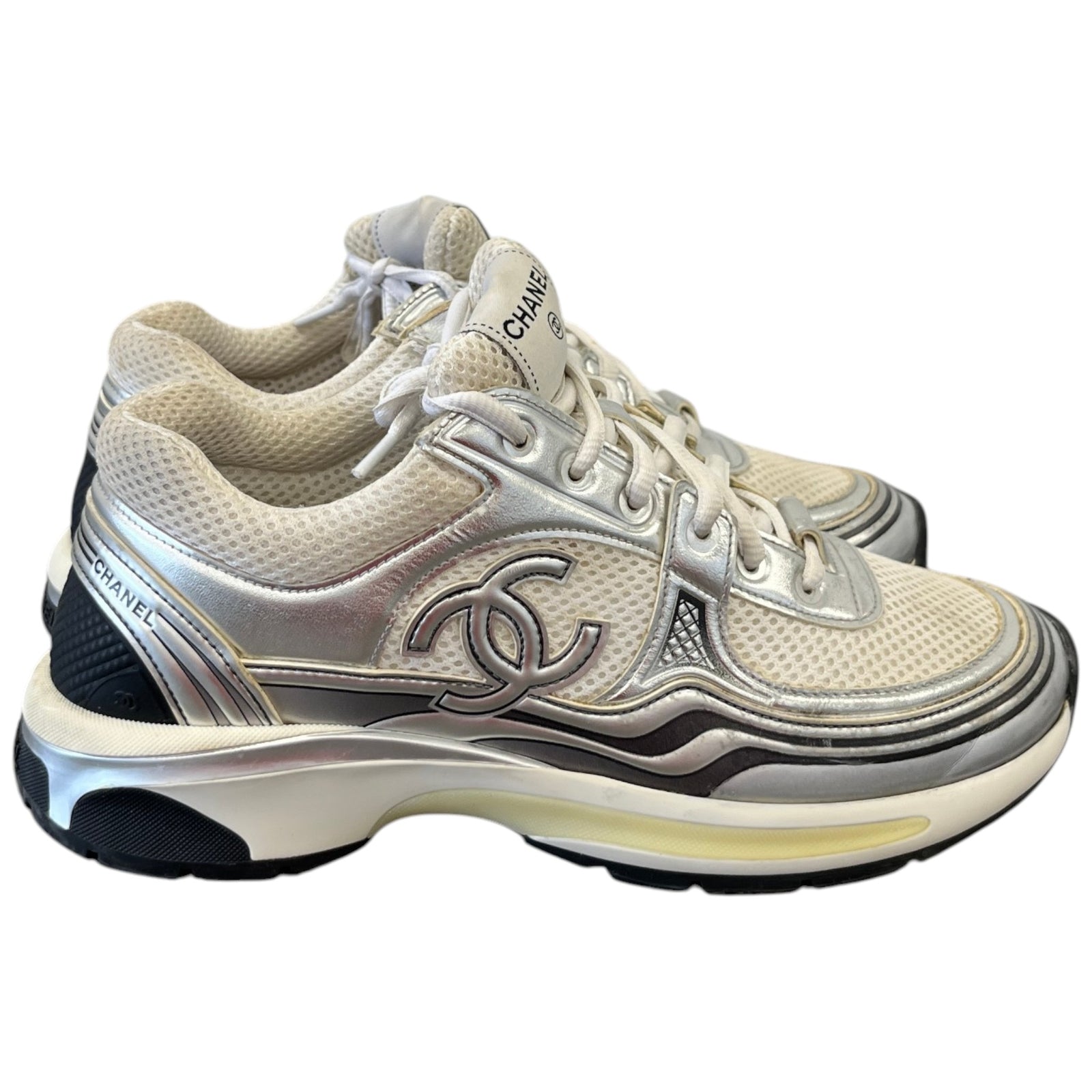 Women's Cc Runners Low Trainers Silver Size EU 39.5 / UK 6.5 - Photo 8