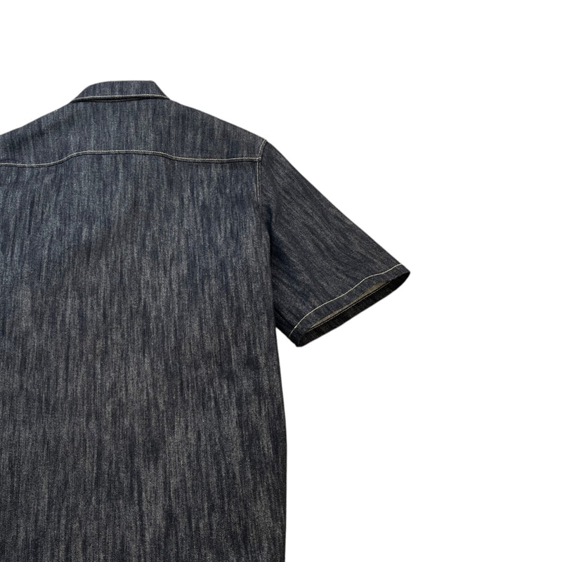 Men's 24Ss Oversized Jacquard Short Sleeve Shirt Blue Size IT 48 / UK M
