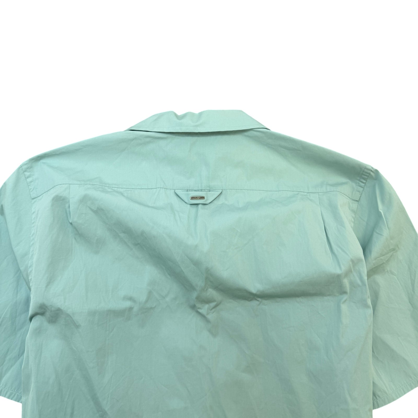 Men's Flocked Print Short Sleeve Shirt Blue Size M - Photo 8