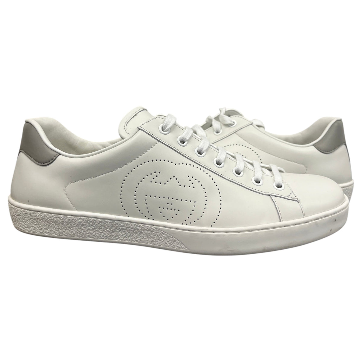 Men's Ace Interlocking G Logo Low Trainers White Size UK 9.5 / EU 43.5 - Photo 3