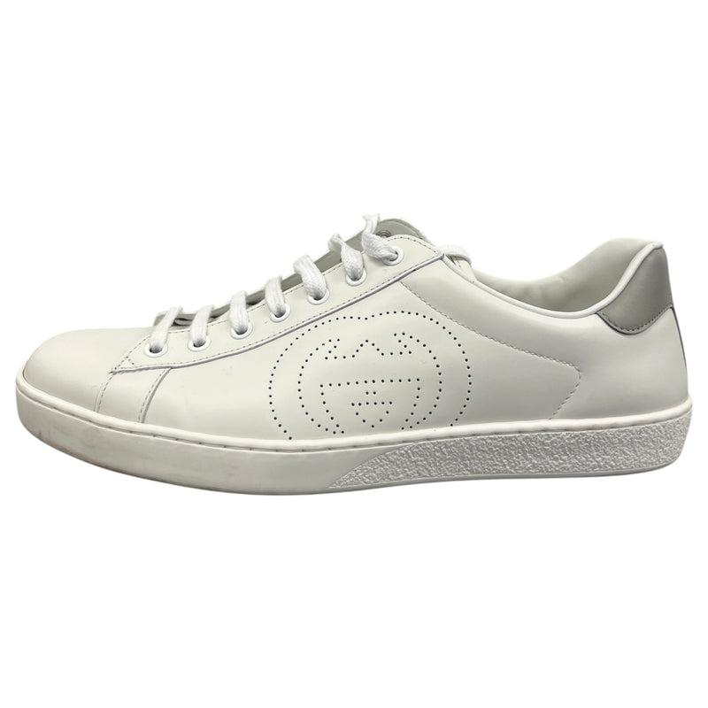 Men's Ace Interlocking G Logo Low Trainers White Size UK 9.5 / EU 43.5