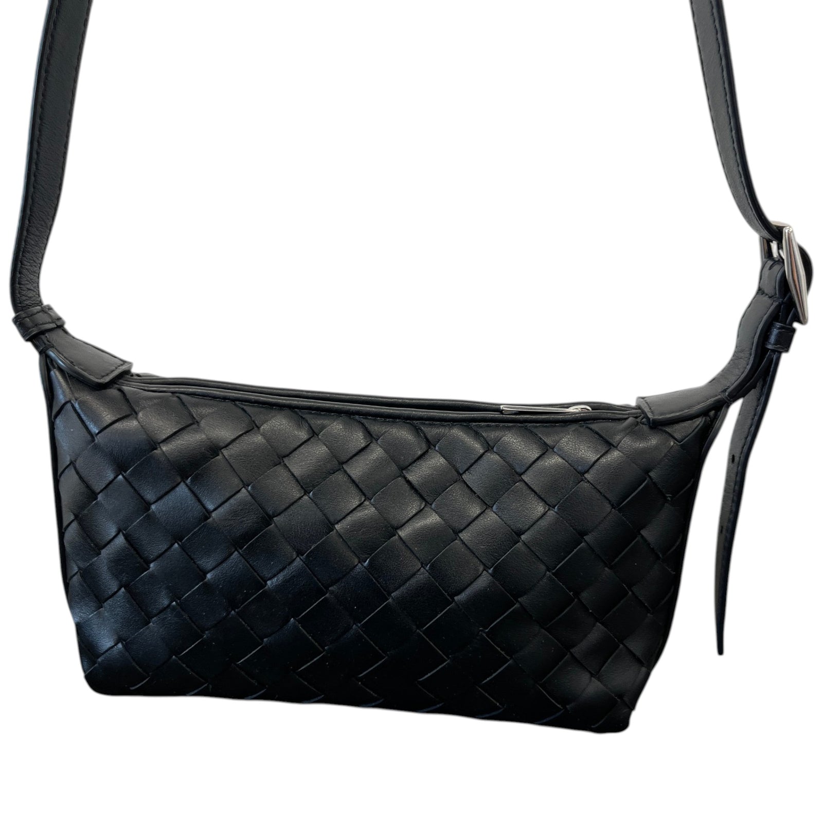 Women's Intrecciato Traveler Phone Pouch Bag Black - Photo 3