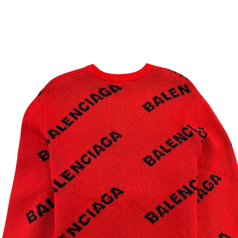 Men's All Over Logo Sweatshirt Red Size M