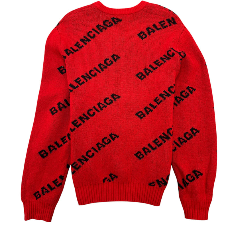 Men's All Over Logo Sweatshirt Red Size M