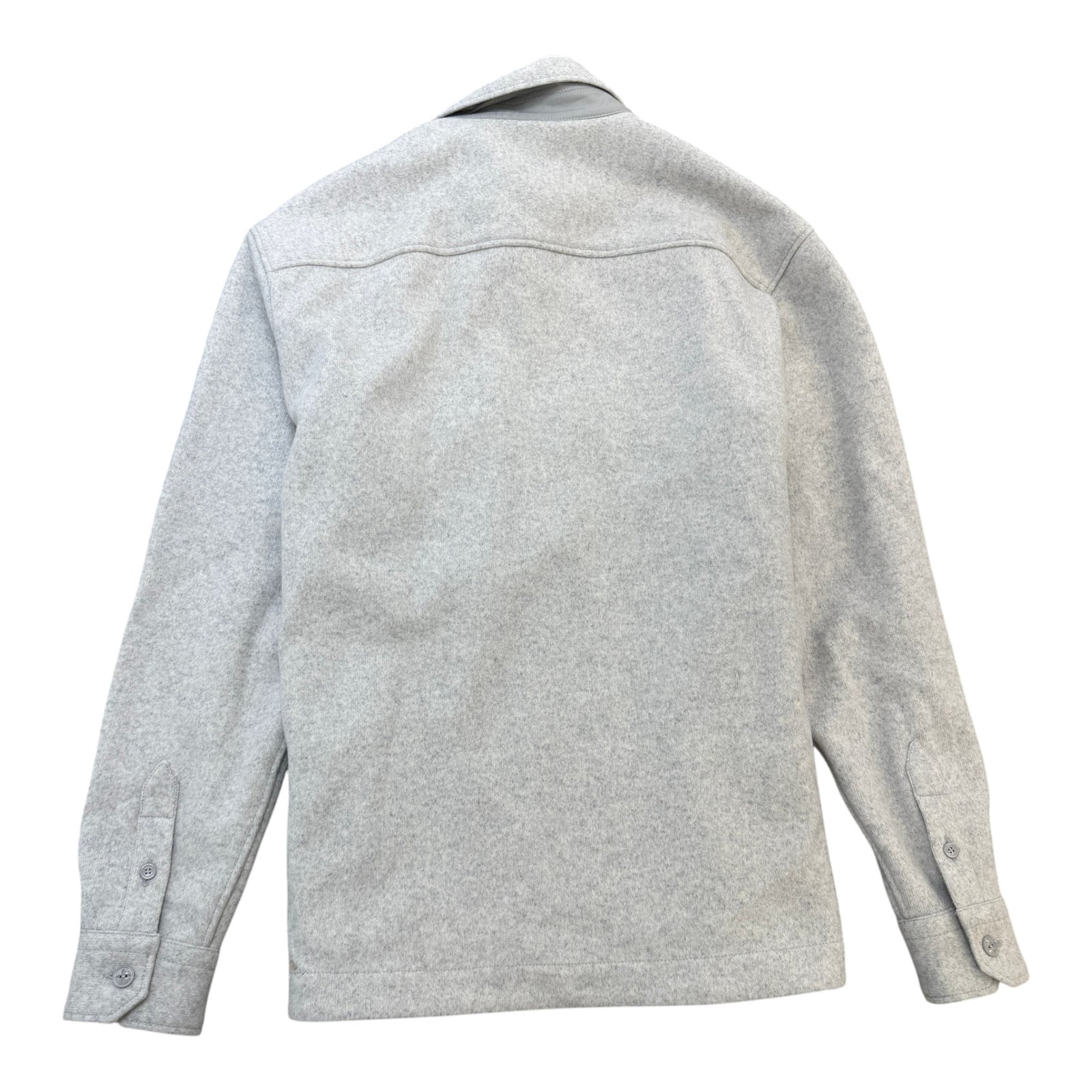Men's Plaque Logo Wool Jacket Grey Size XL - Photo 2