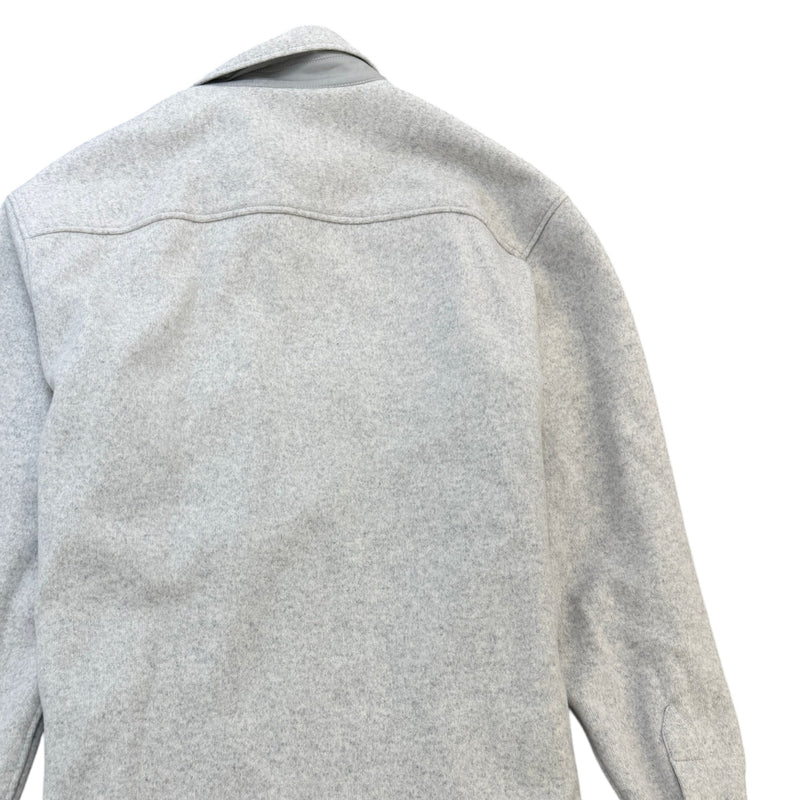 Men's Plaque Logo Wool Jacket Grey Size XL