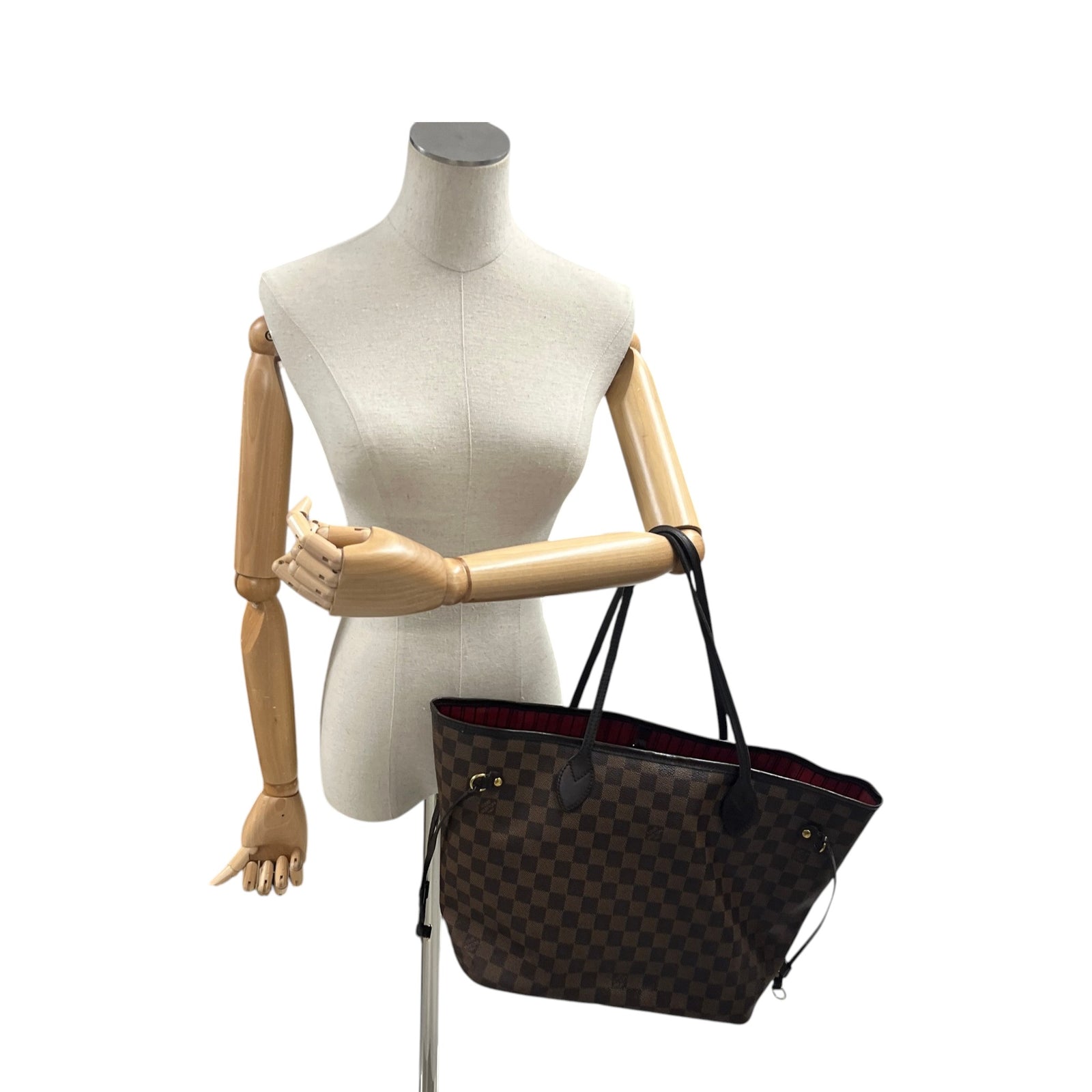 Women's Damier Ebene Neverfull Mm Tote Bag Brown - Photo 2