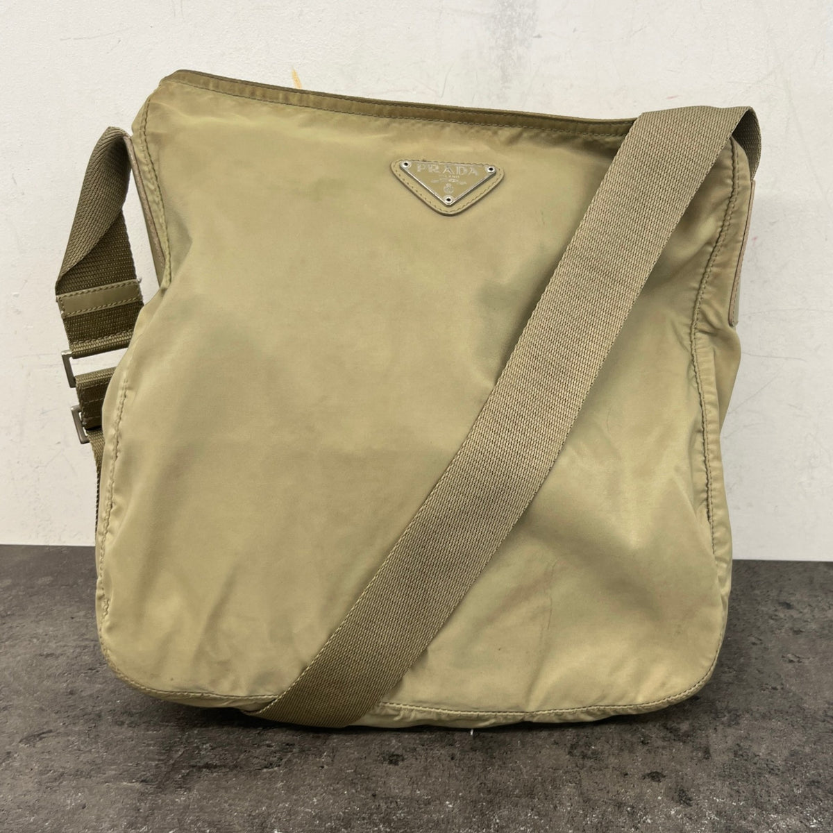 Men's Tessuto Nylon Messenger Bag Green - Photo 12