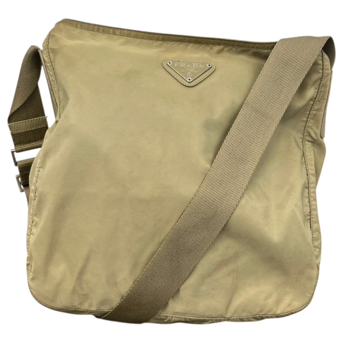 Men's Tessuto Nylon Messenger Bag Green - Photo 1