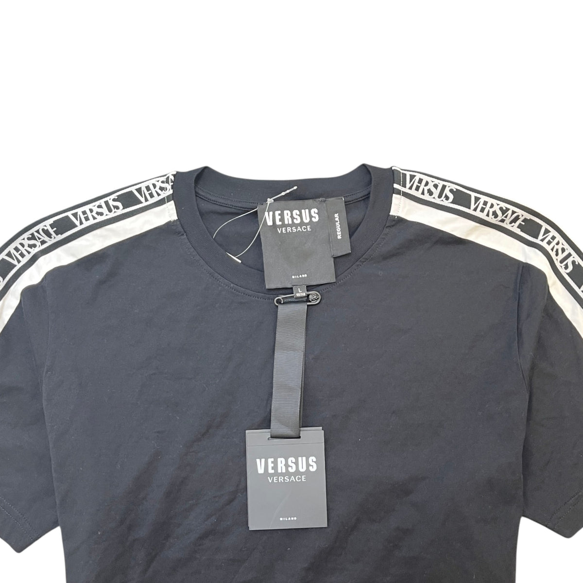 Men's Tape Logo T-Shirt Black Size L - Photo 5