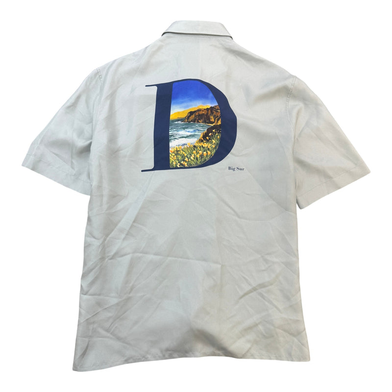 Men's Embroidered Logo Short Sleeve Shirt Blue Size XXS