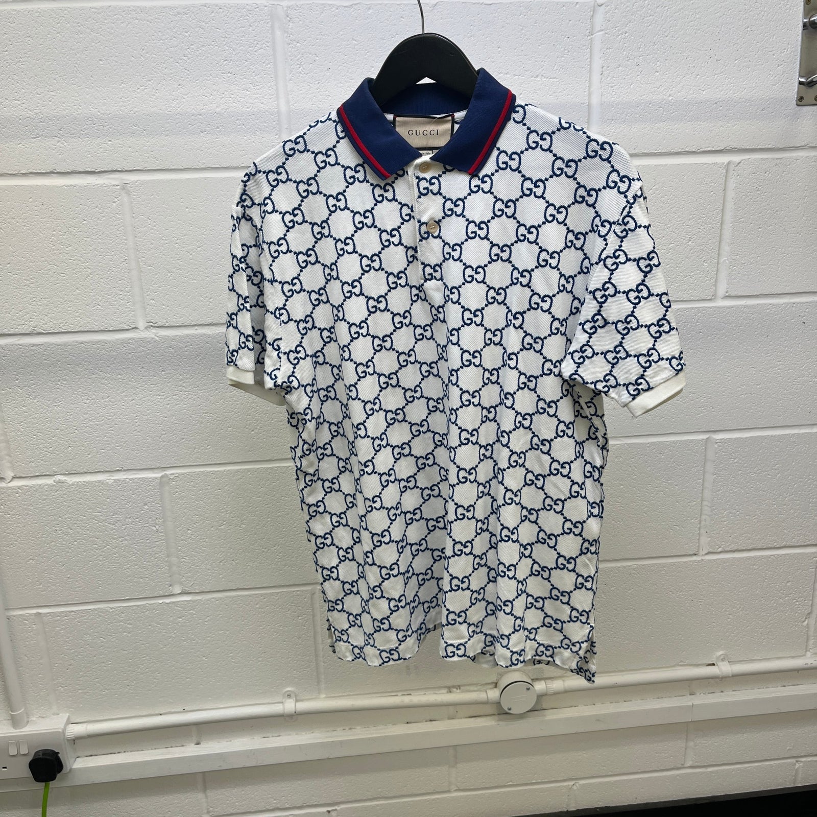 Men's GG Supreme Polo Shirt White Size M - Photo 7