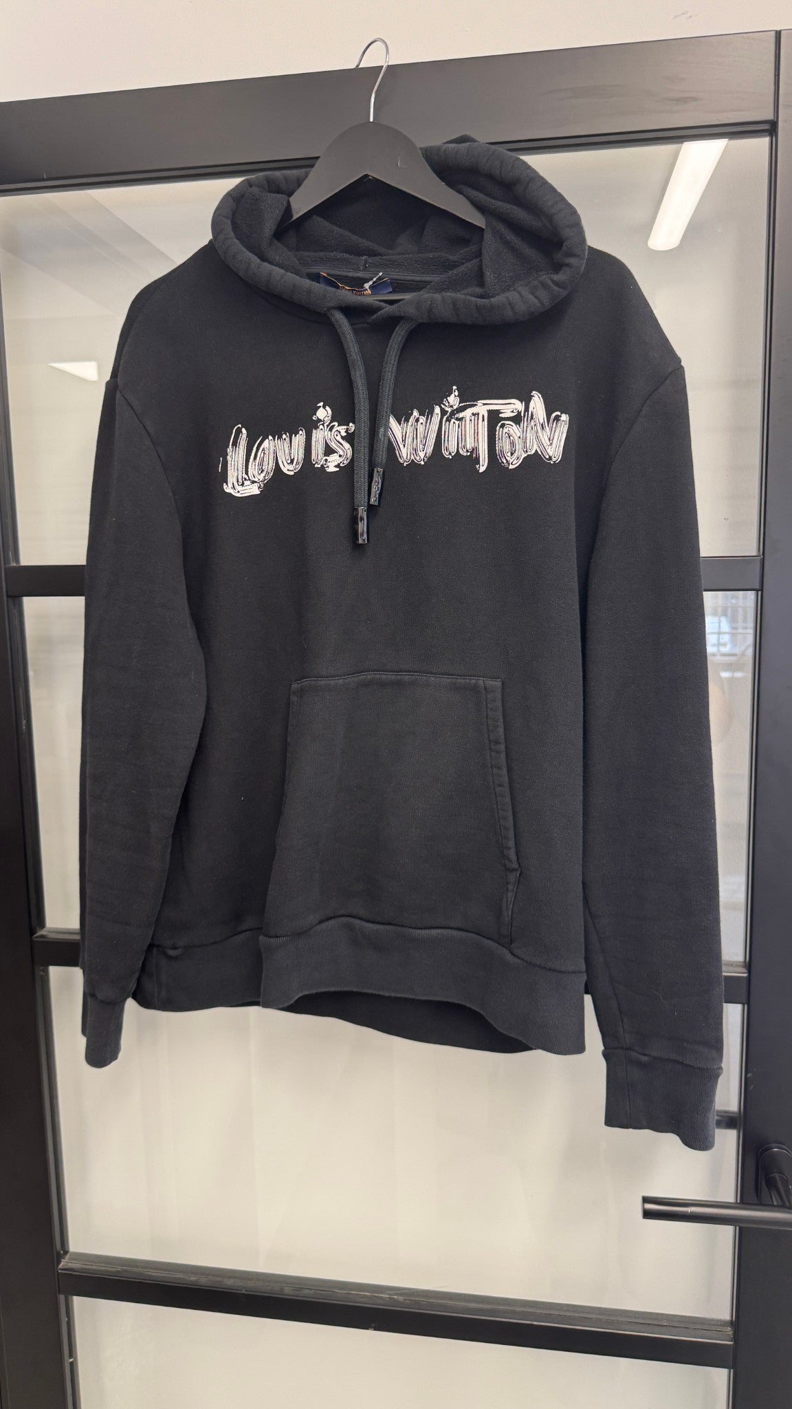 Men's Graphic Logo Hoodie Black Size XL - Photo 7