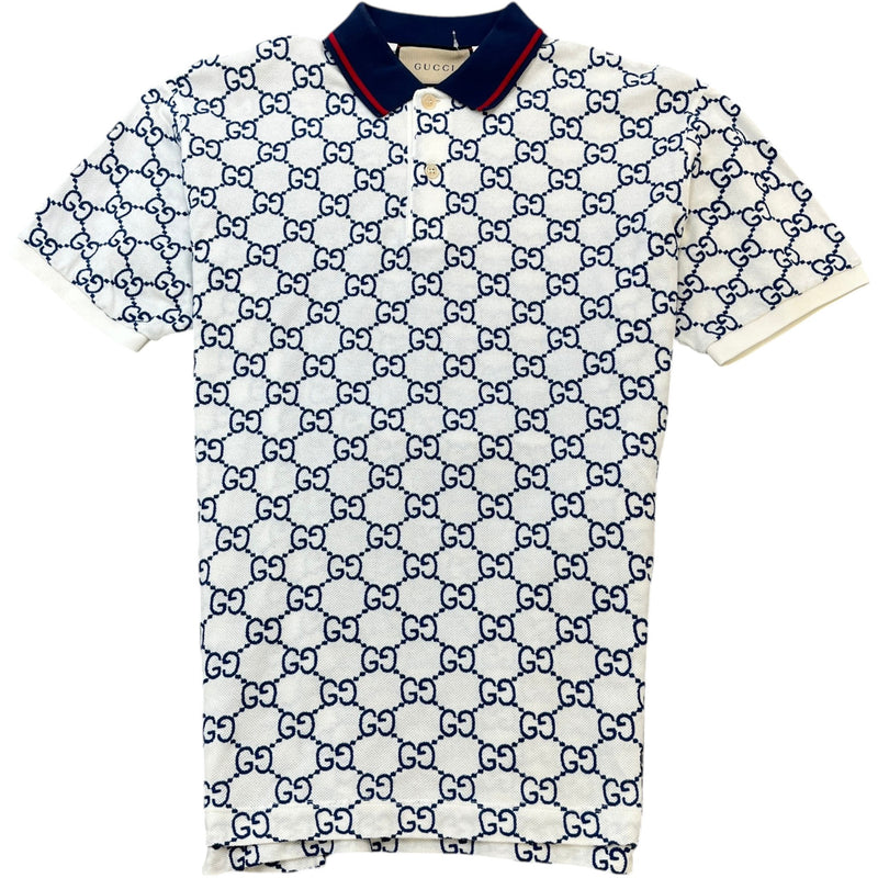 Men's GG Supreme Polo Shirt White Size M