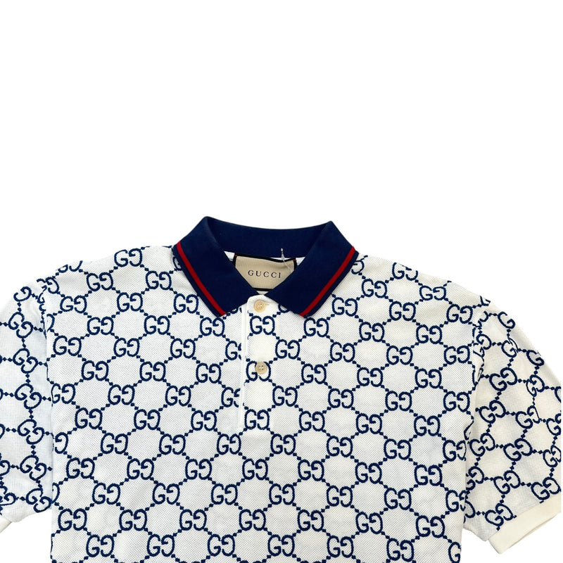 Men's GG Supreme Polo Shirt White Size M