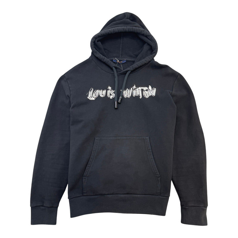 Men's Graphic Logo Hoodie Black Size XL