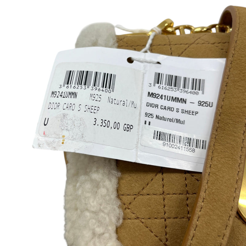 Women's Caro Shearling-Trimmed Quilted Crossbody Bag Tan