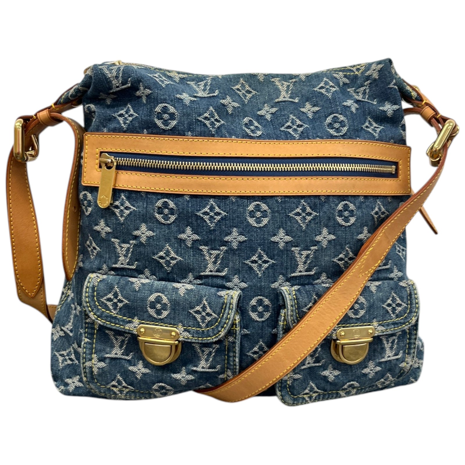 Women's Monogram Denim Baggy Gm Bag Blue - Photo 1