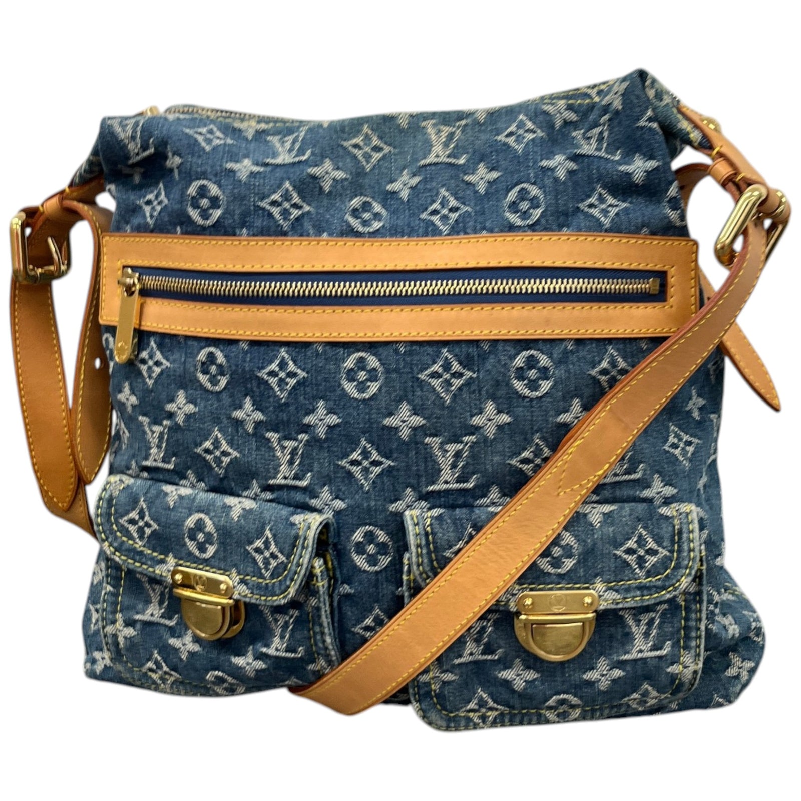 Women's Monogram Denim Baggy Gm Bag Blue - Photo 5