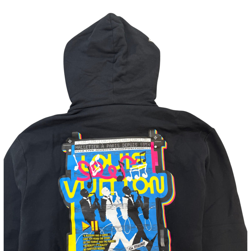 Men's LV Malletier Zip Up Hoodie Black Size XXL