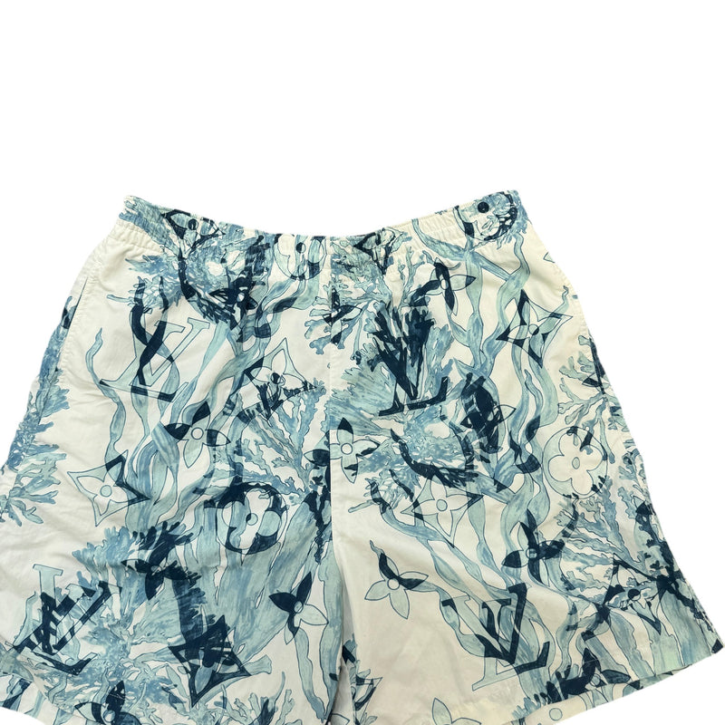 Men's Aquagarden Monogram Shorts White Size L / W34