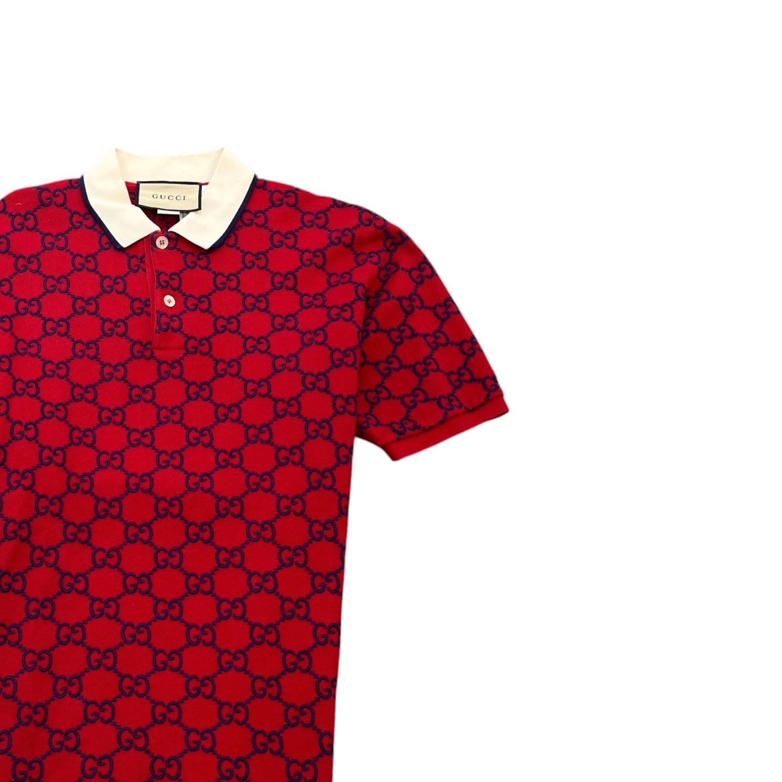 Men's GG Supreme Polo Shirt Red Size M - Photo 3