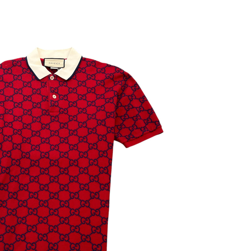 Men's GG Supreme Polo Shirt Red Size M
