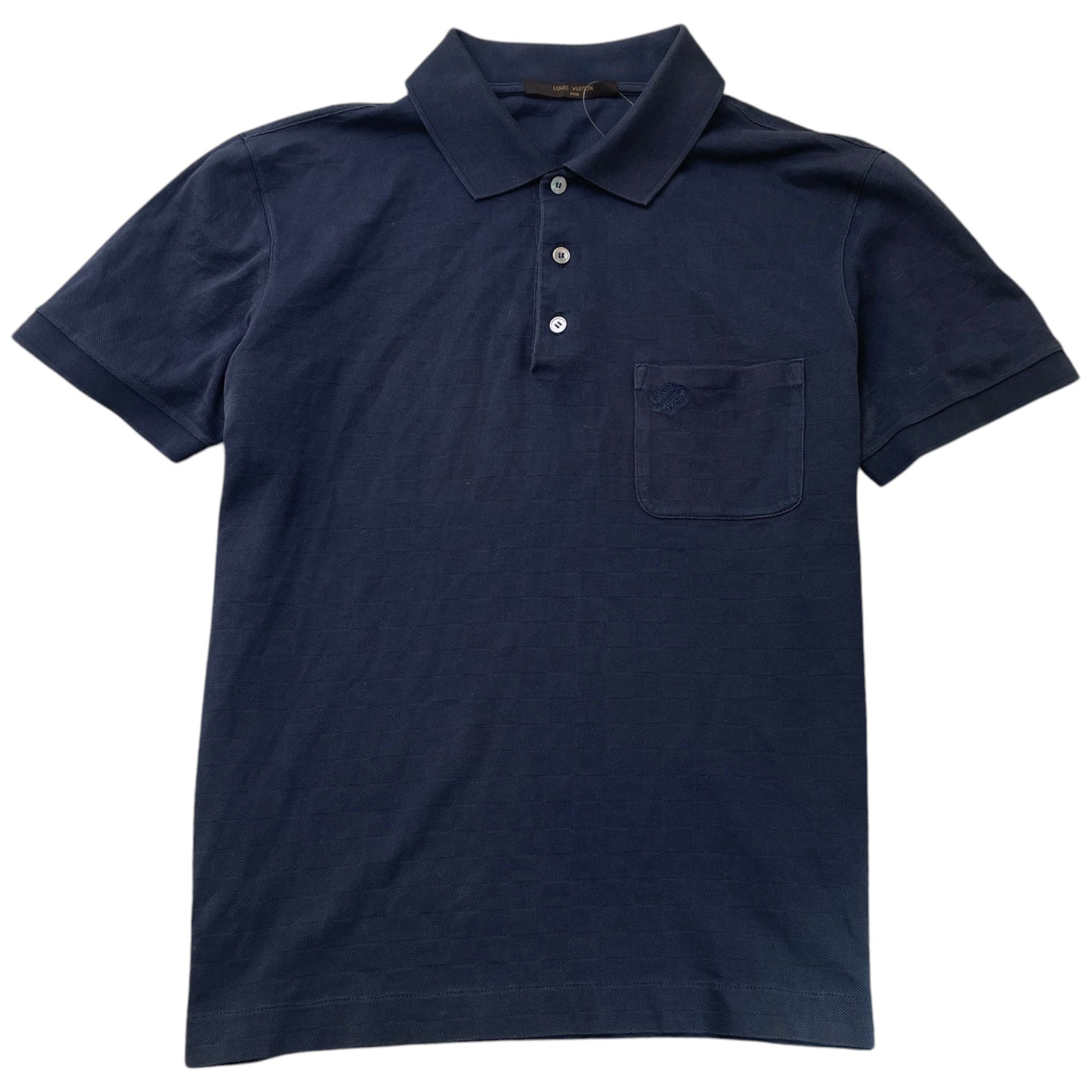 Men's Damier Polo Shirt Navy Size M - Photo 1