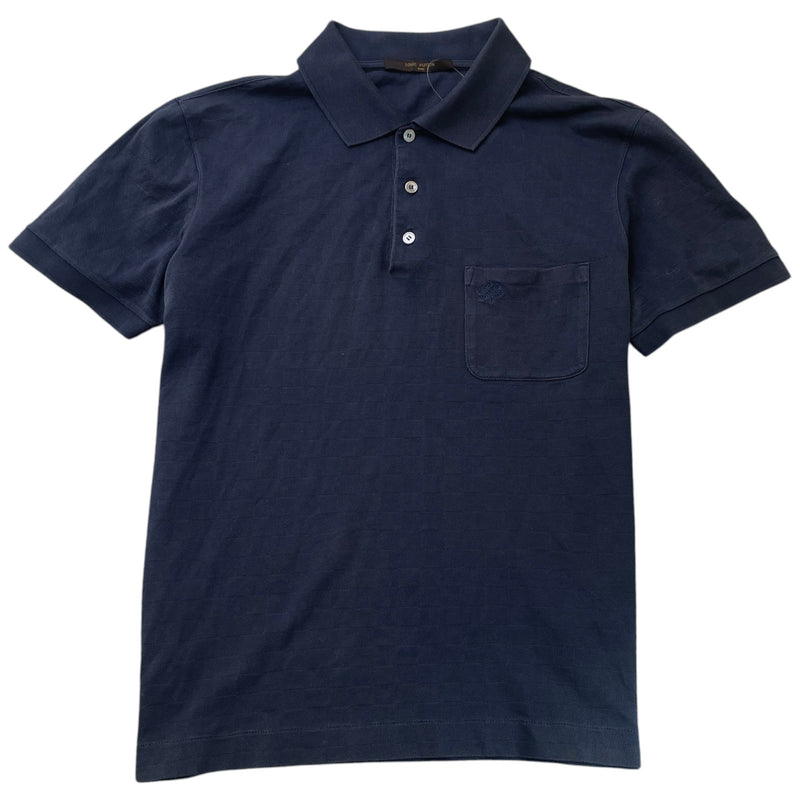 Men's Damier Polo Shirt Navy Size M