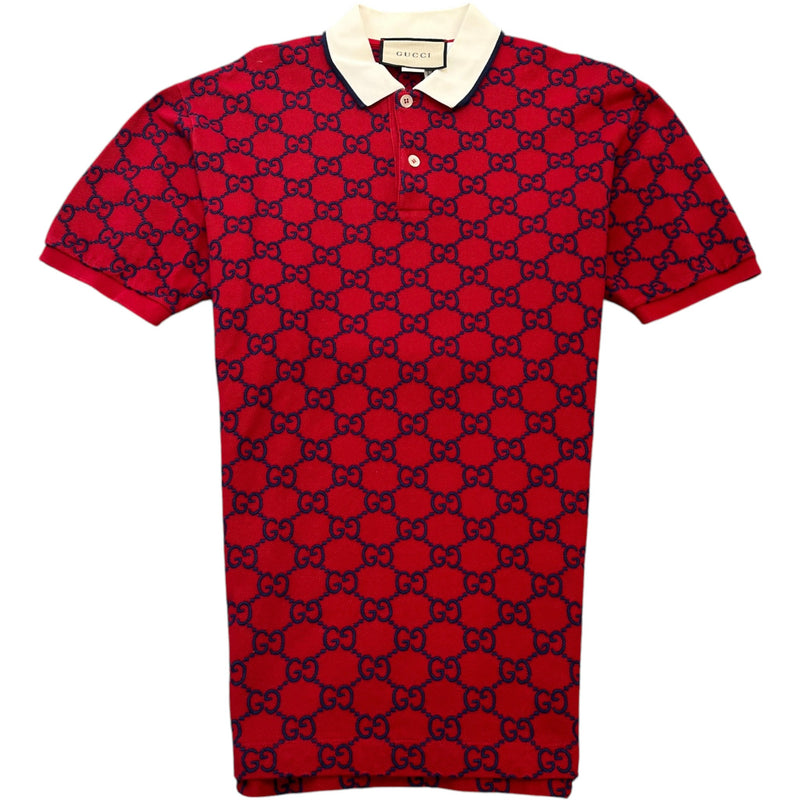 Men's GG Supreme Polo Shirt Red Size M