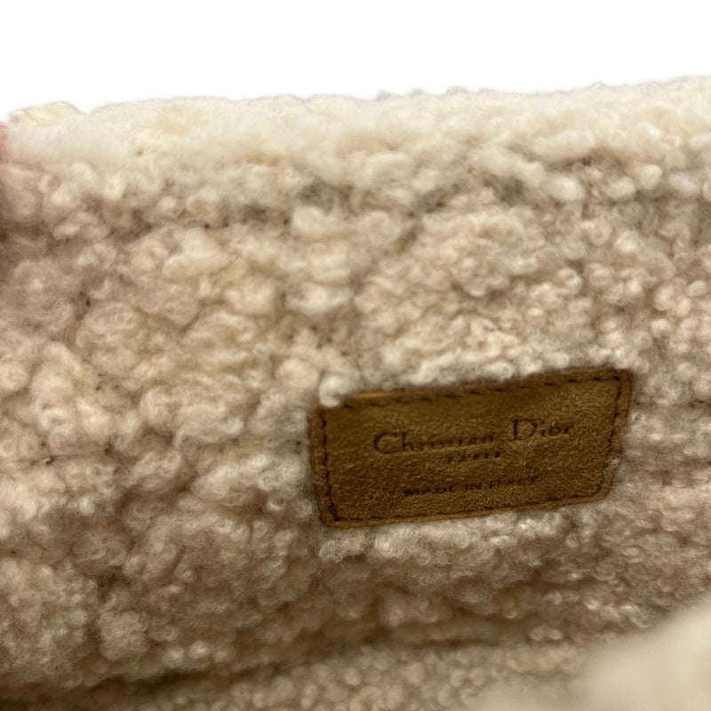 Women's Caro Shearling-Trimmed Quilted Crossbody Bag Tan