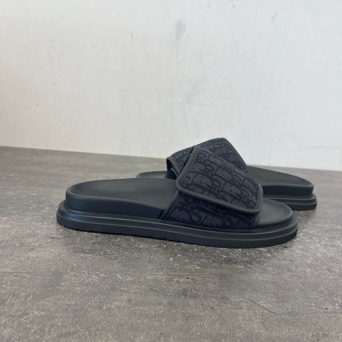 Men's Aqua Oblique Slides Black Size UK 9 / EU 43 - Photo 11