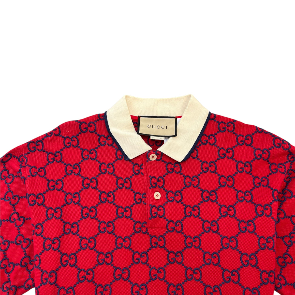 Men's GG Supreme Polo Shirt Red Size M - Photo 5