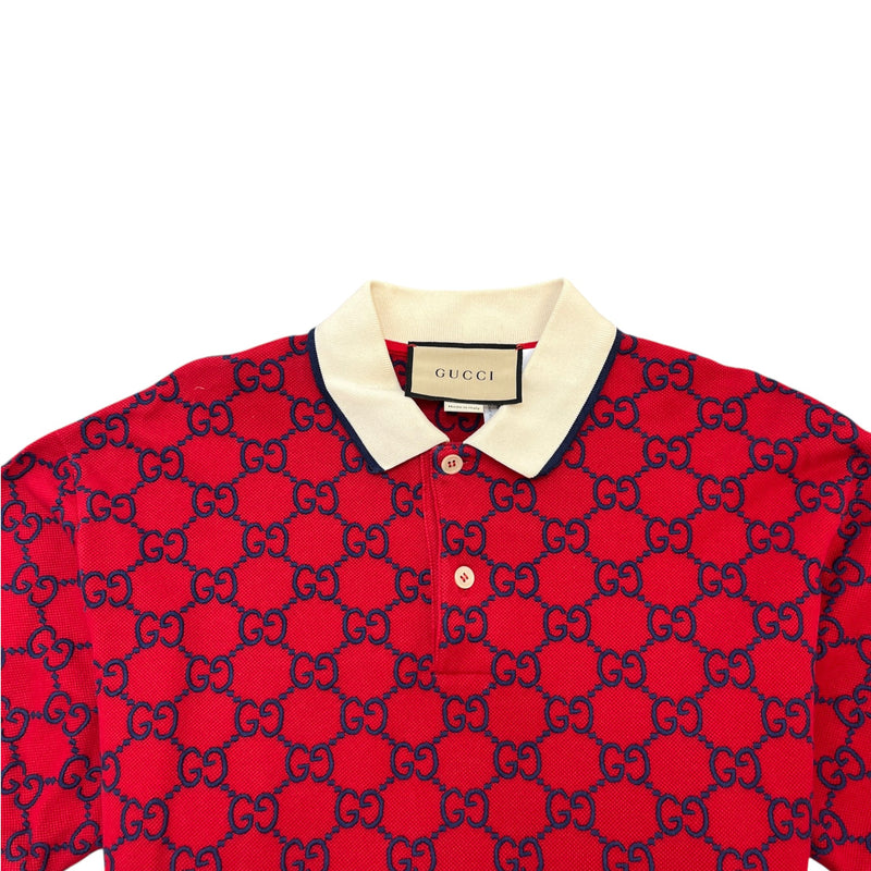 Men's GG Supreme Polo Shirt Red Size M