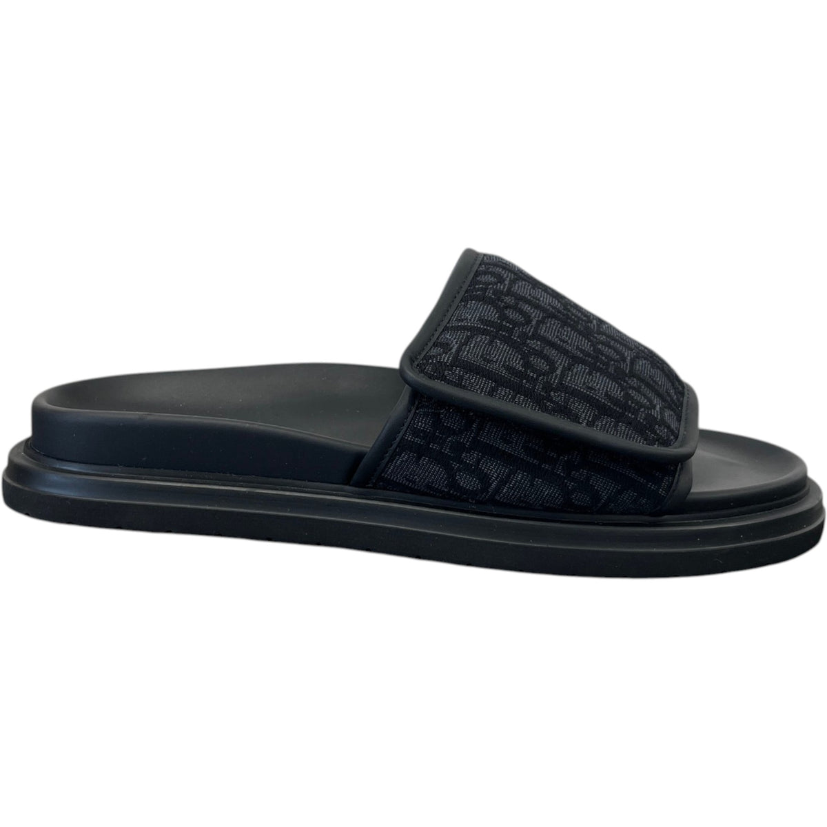 Men's Aqua Oblique Slides Black Size UK 9 / EU 43 - Photo 1