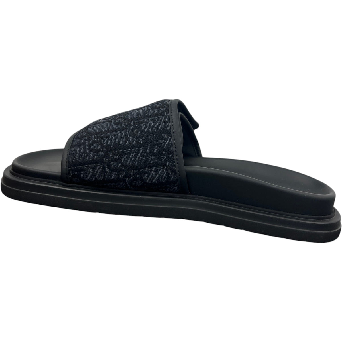 Men's Aqua Oblique Slides Black Size UK 9 / EU 43 - Photo 2