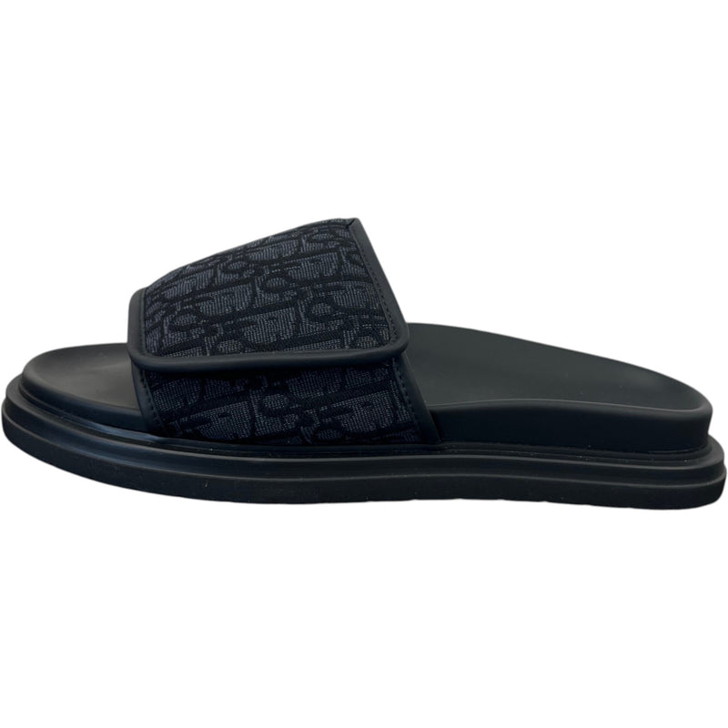 Men's Aqua Oblique Slides Black Size UK 9 / EU 43