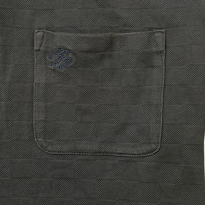 Men's Damier Polo Shirt Navy Size M
