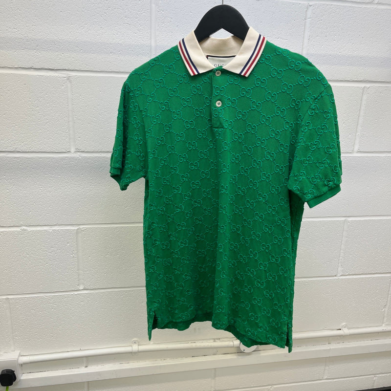 Men's GG Supreme Web Polo Shirt Green Size S
