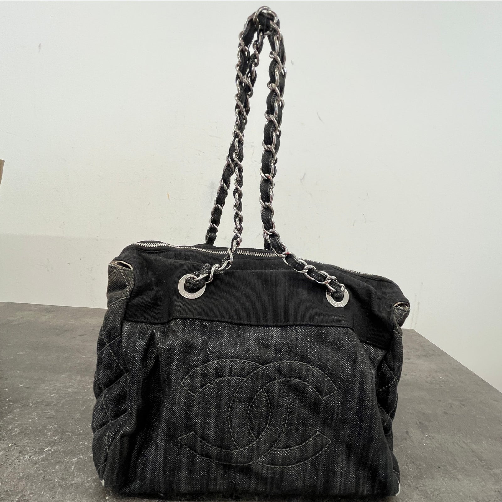Women's Denim Tote Bag Black - Photo 12